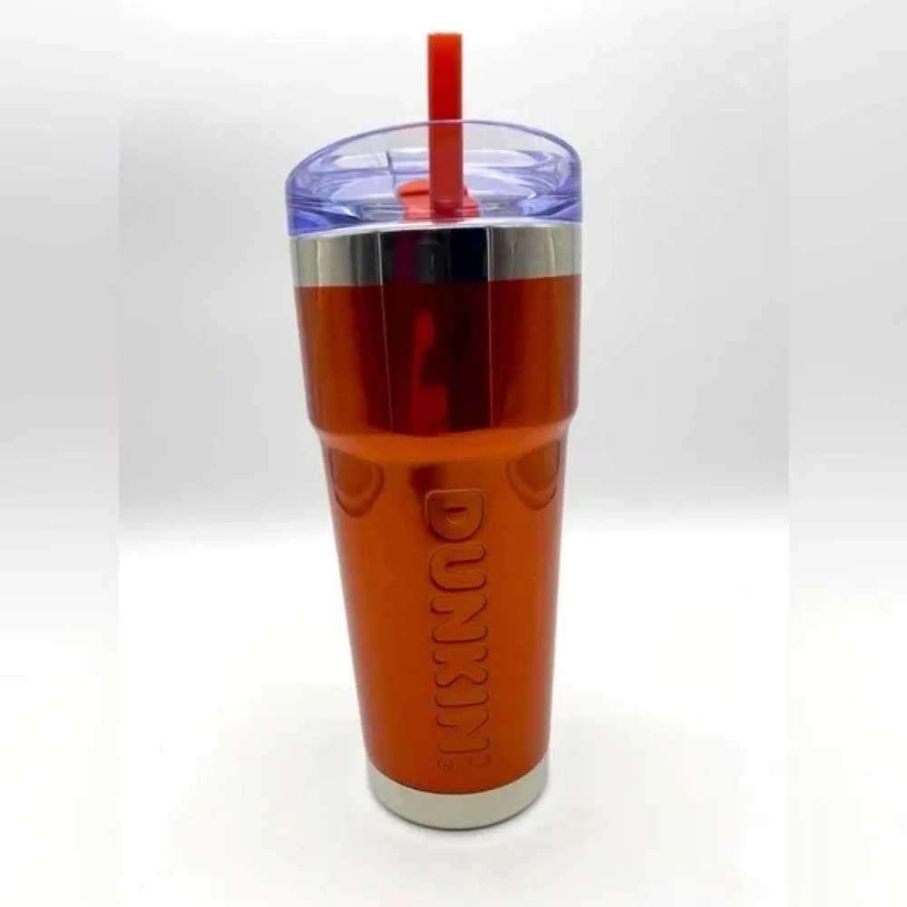 Dunkin Copper Insulated Tumbler with Straw